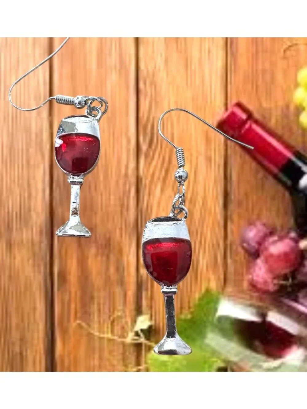Red Wine Glass Earrings Merlot Cabernet Pinot NoirCocktails Dangle Hooks New